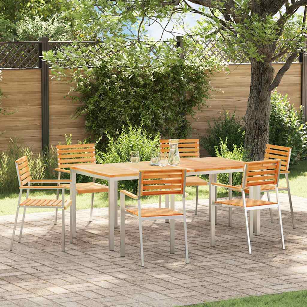 Teak Gartenstuhl 6er Set, geölt