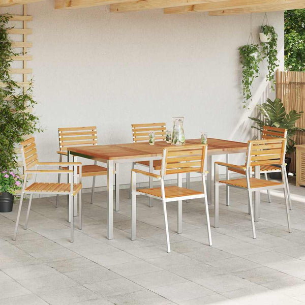 Teak Gartenstuhl 6er Set, geölt