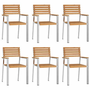 Teak Gartenstuhl 6er Set, geölt