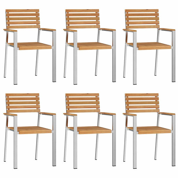 Teak Gartenstuhl 6er Set, geölt