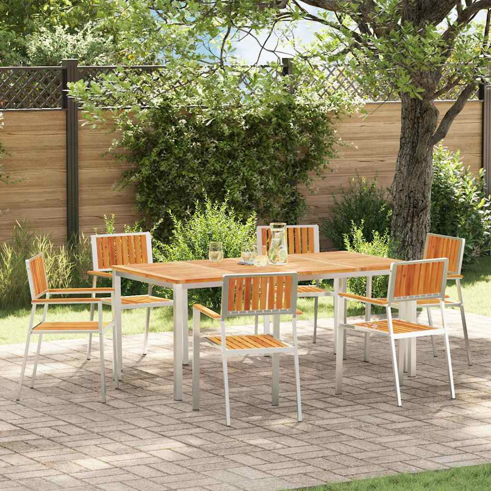 Gartenstühle 6er Set Akazie Braun