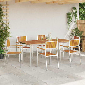 Gartenstühle 6er Set Akazie Braun