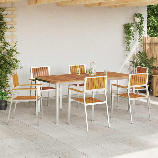 Gartenstühle 6er Set Akazie Braun