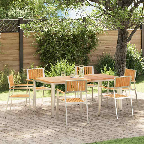 Gartenstühle 6er Set Teakholz Braun