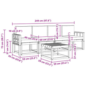5-teilige Outdoor-Sofagarnitur aus Akazienholz