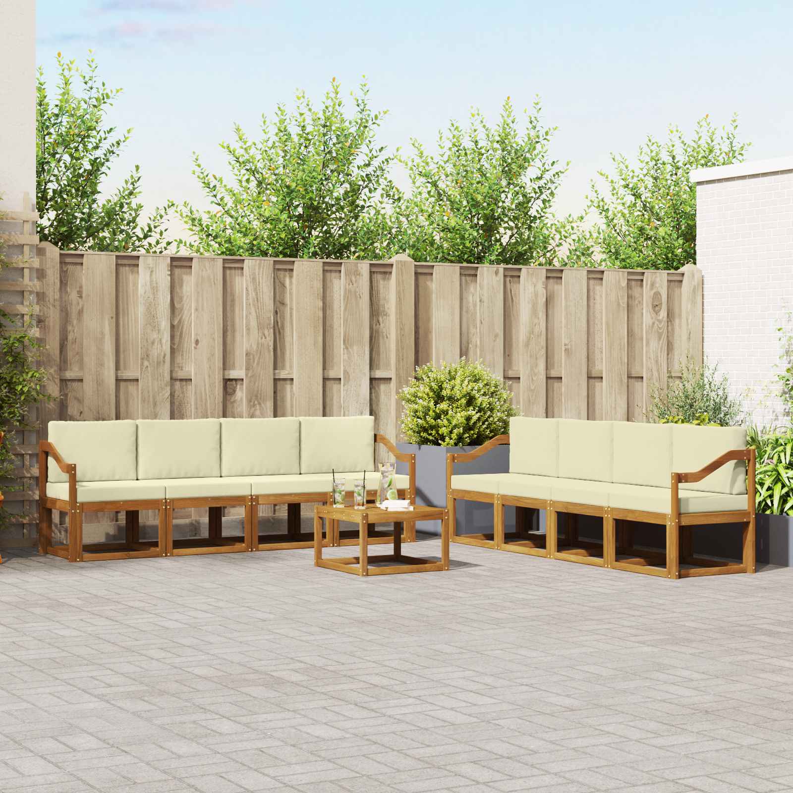 9-teilige Outdoor-Sofagarnitur Akazie