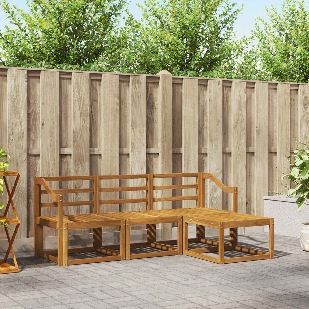 vidaXL Salon de jardin 4 pcs Naturel