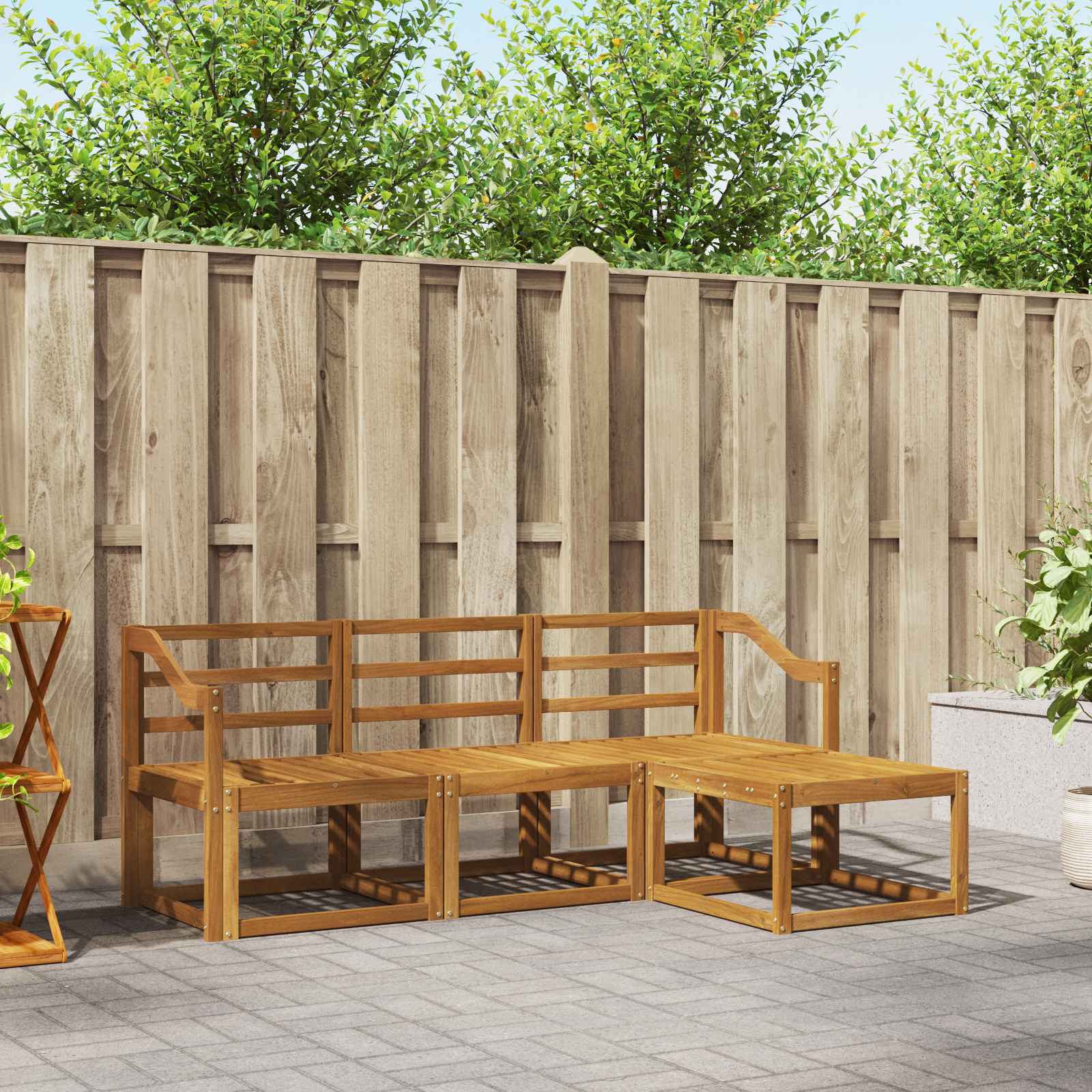 4-teilige Outdoor-Sofagarnitur Natur