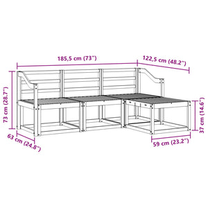 4-teilige Outdoor-Sofagarnitur Natur
