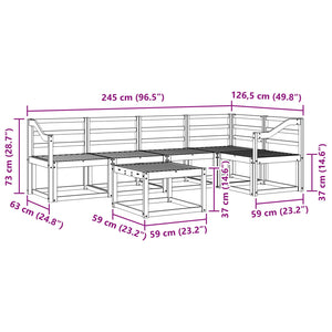 Akazie Massivholz Gartenmöbel Set 6-teilig