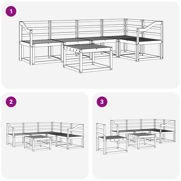 Akazie Massivholz Gartenmöbel Set 6-teilig