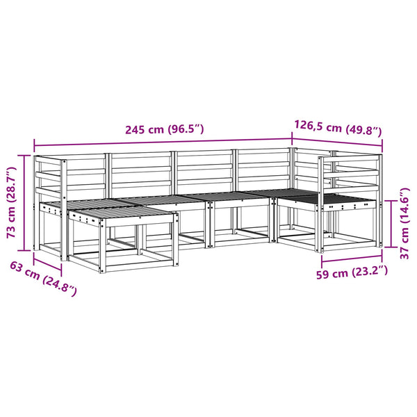 6-teiliges Sofa-Set Natur