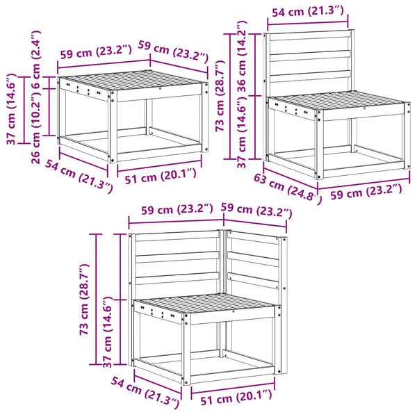 6-teiliges Sofa-Set Natur