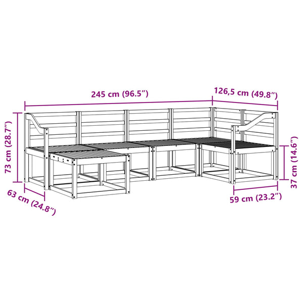 Outdoor Sofagarnitur 6-teilig Akazienholz