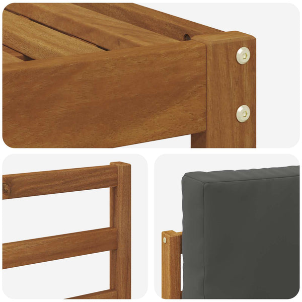 Outdoor Sofagarnitur 6-teilig Holzwerkstoff Natur/Anthrazit