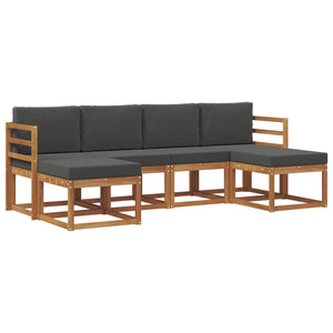 Outdoor Sofagarnitur 6-teilig Holzwerkstoff Natur/Anthrazit
