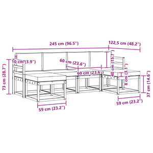 Outdoor Sofagarnitur 6-teilig Holzwerkstoff Natur/Anthrazit