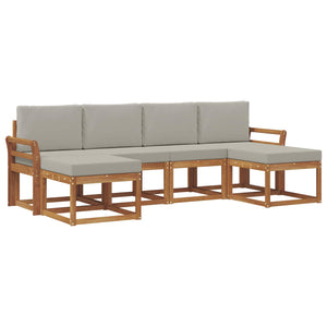 Outdoor Sofa Set 6-teilig Hellgrau