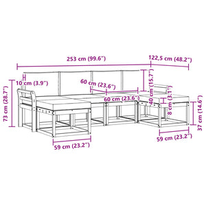 Outdoor Sofa Set 6-teilig Hellgrau
