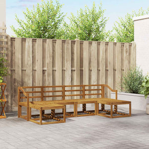 Outdoor Sofagarnitur 6-teilig Holz Natur