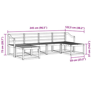 Outdoor Sofagarnitur 6-teilig Holz Natur