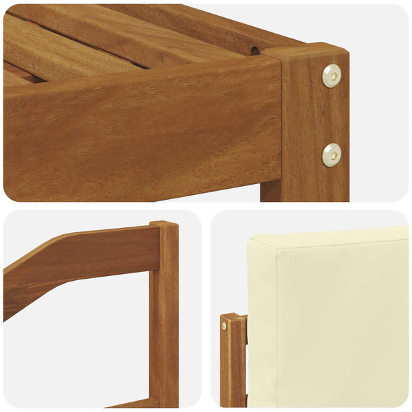 vidaXL Ensemble de canapé d'extérieur 6 pcs Bois d'ingénierie naturel et crème