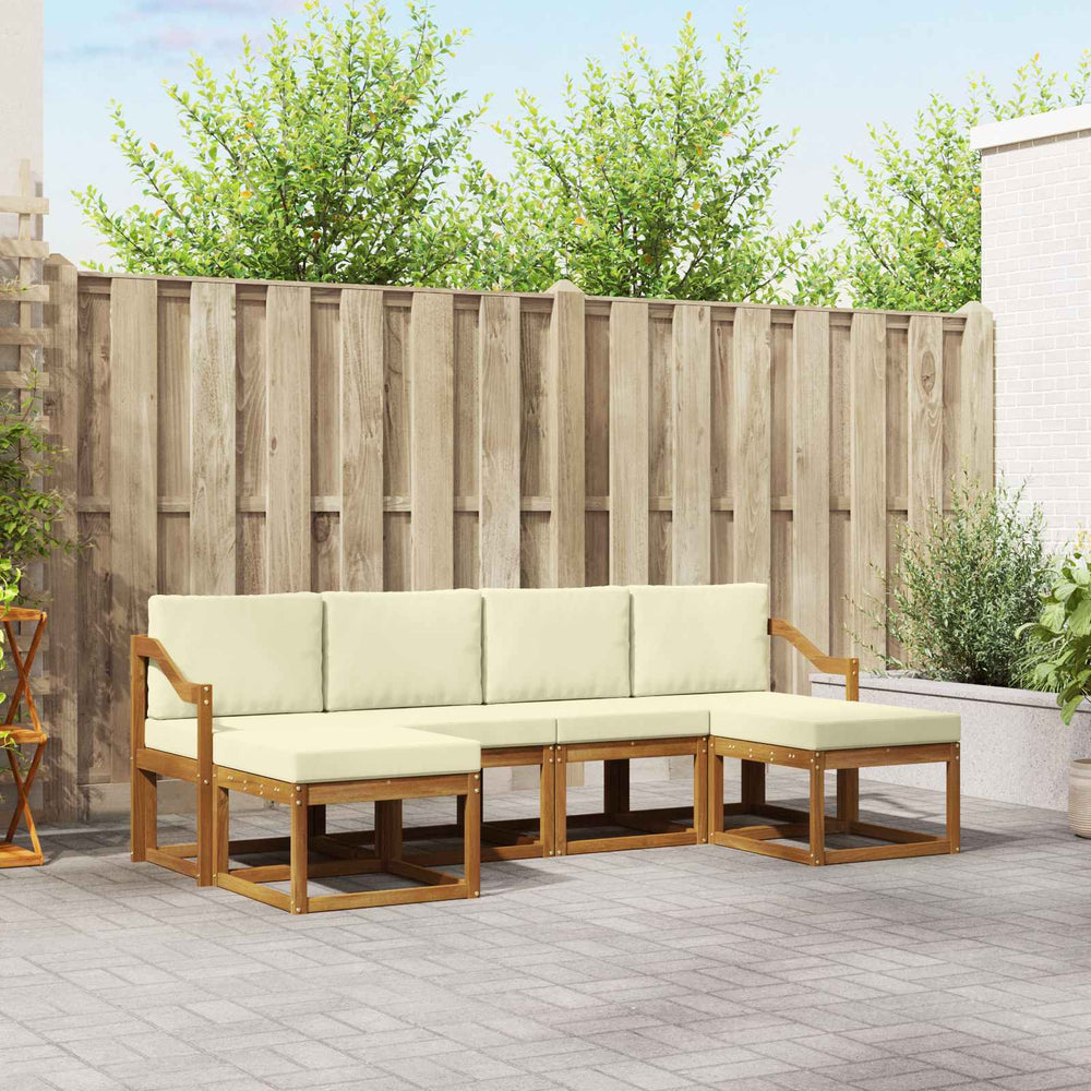 6-teilige Outdoor Sofagarnitur Natur Creme