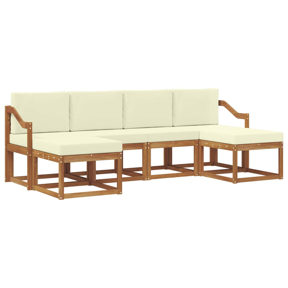 6-teilige Outdoor Sofagarnitur Natur Creme