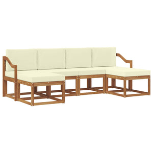 vidaXL Ensemble de canapé d'extérieur 6 pcs Bois d'ingénierie naturel et crème