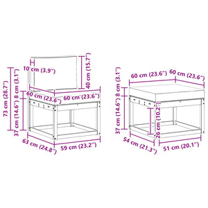 vidaXL Ensemble de canapé d'extérieur 6 pcs Bois d'ingénierie naturel et crème