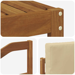 6-teilige Outdoor Sofagarnitur Holzwerkstoff Natur Beige