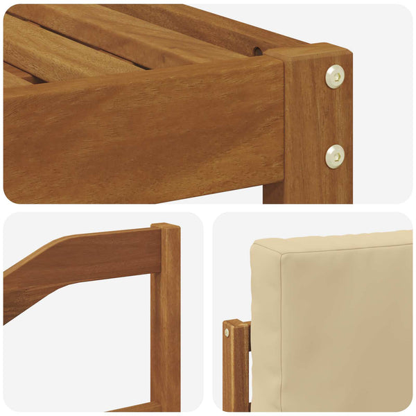 6-teilige Outdoor Sofagarnitur Holzwerkstoff Natur Beige