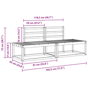 2-teiliges Outdoor-Sofa-Set Natur