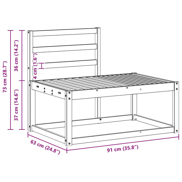 2-teiliges Outdoor-Sofa-Set Natur