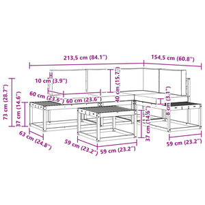Outdoor Sofa Set mit Kissen, 5-teilig