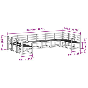 Outdoor Sofagarnitur Akazie Massivholz 10-teilig