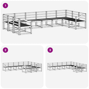 Outdoor Sofagarnitur Akazie Massivholz 10-teilig