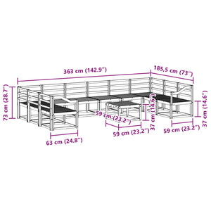 Outdoor Sofa Set Akazie Massivholz 11-teilig