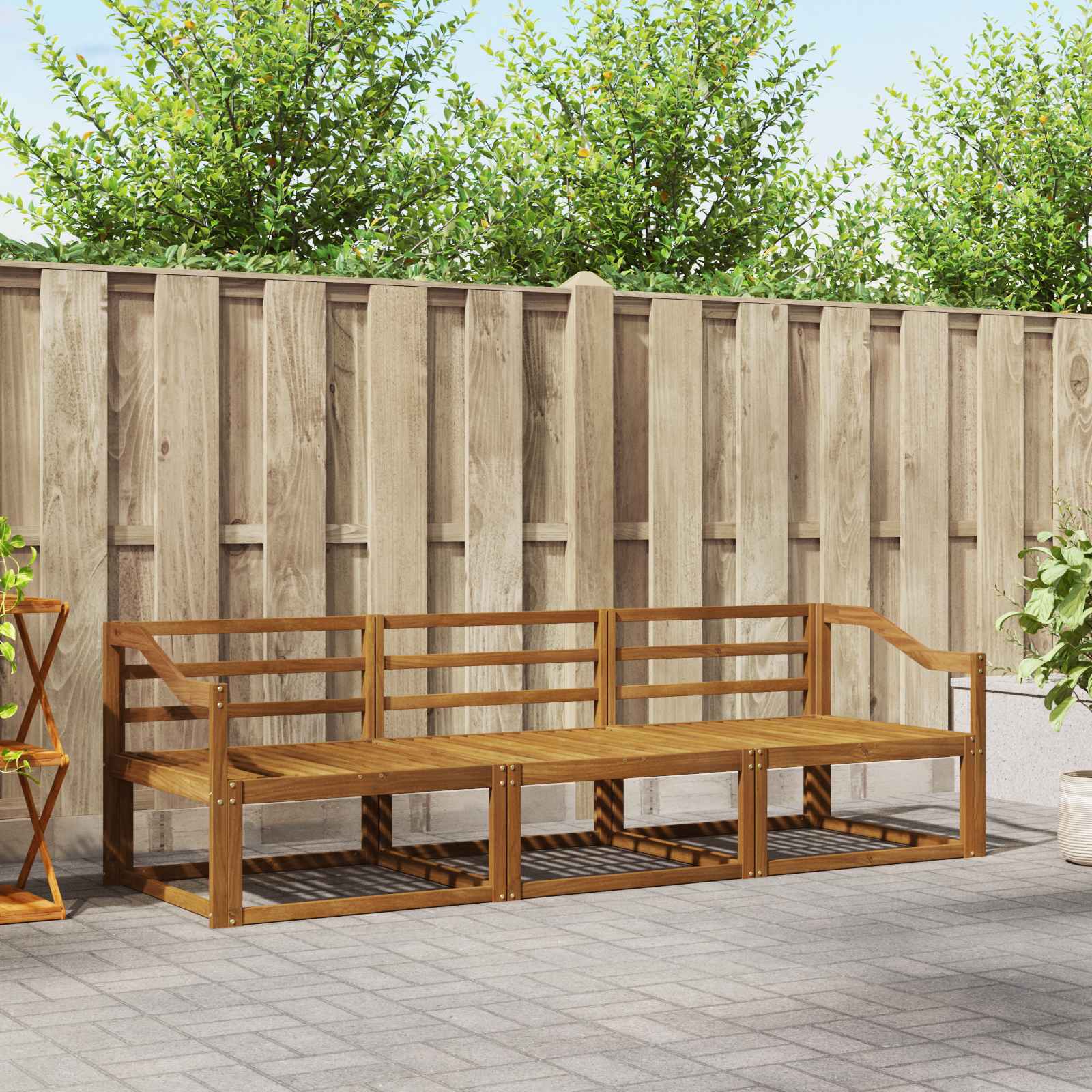 3-teilige Outdoor Sofagarnitur Akazie Massivholz