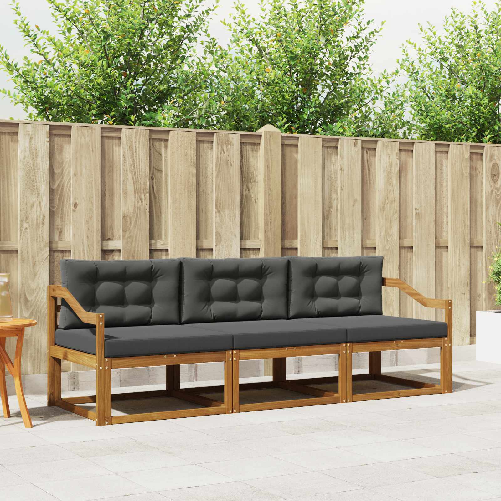 Outdoor Sofa Set mit Kissen, 3-teilig
