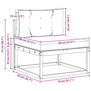 Outdoor Sofa Set mit Kissen, 3-teilig