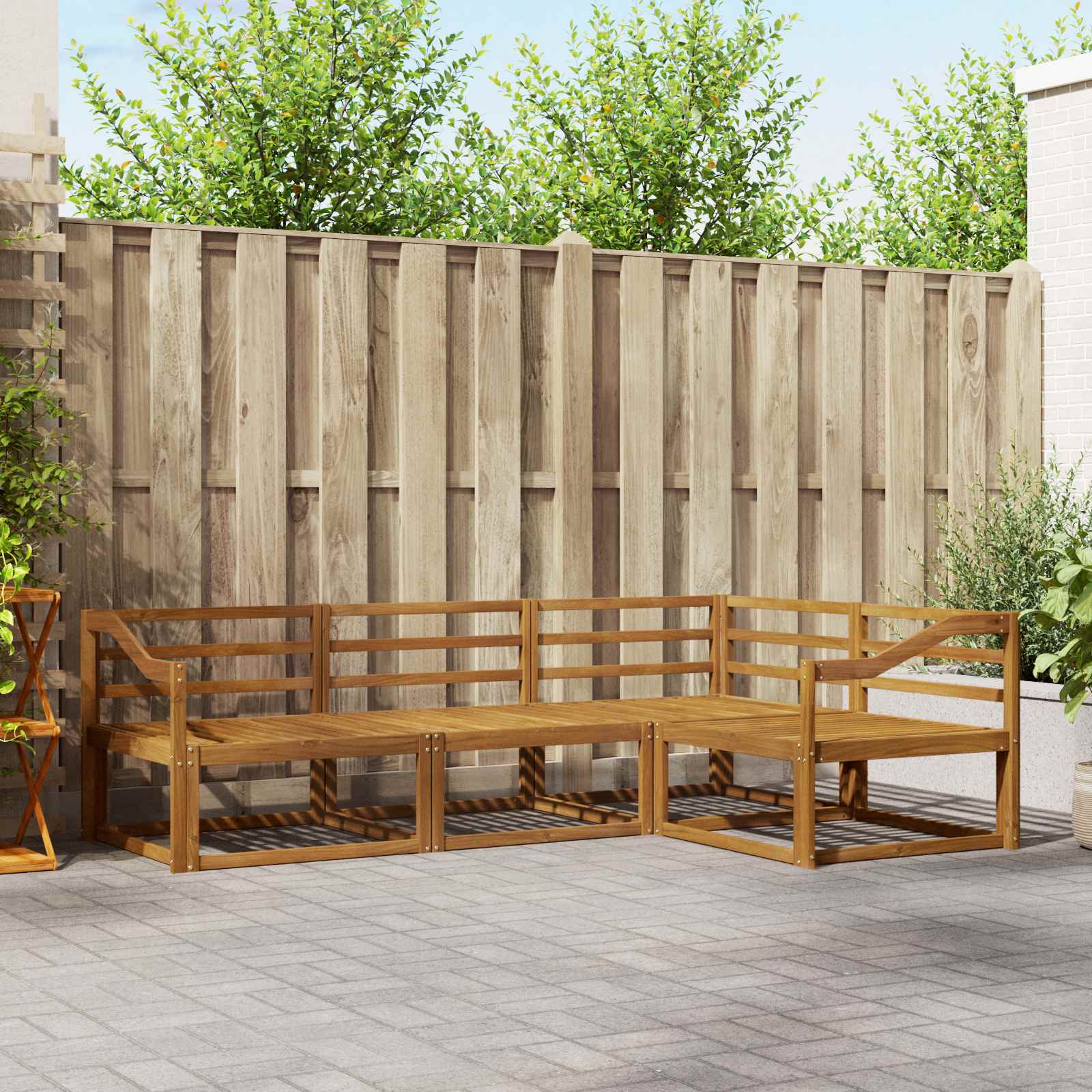 Outdoor Sofa Set Akazie Massivholz 4-teilig
