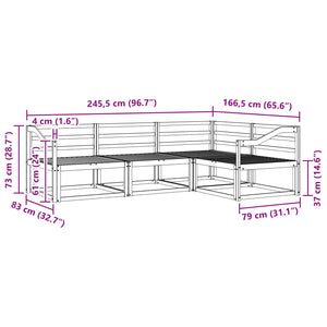 Outdoor Sofa Set Akazie Massivholz 4-teilig