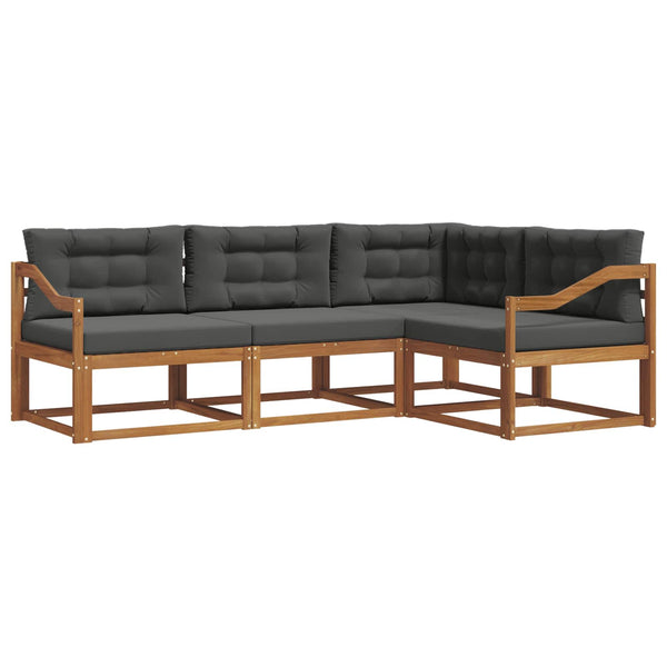 Outdoor Sofagarnitur mit Kissen, 4-teilig