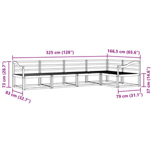 Outdoor Sofa Set 5-teilig Akazie Massivholz