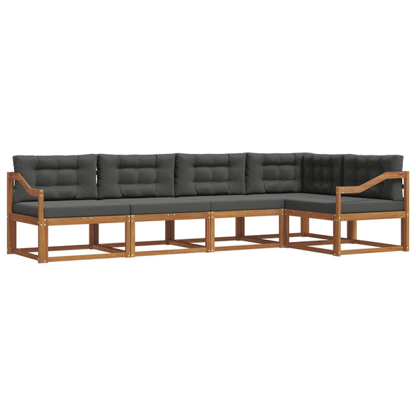 Outdoor Sofagarnitur mit Kissen, 5-teilig