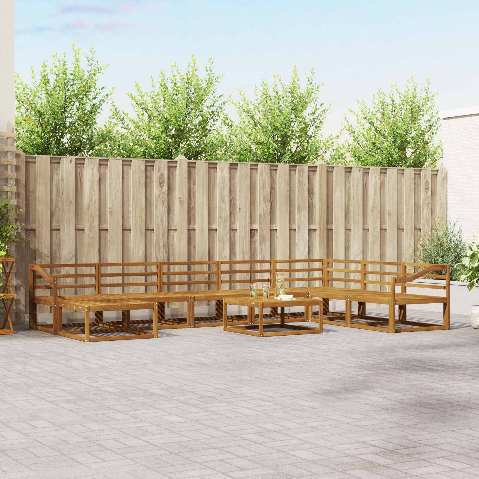 9-teilige Outdoor Sofagarnitur Akazie Massivholz