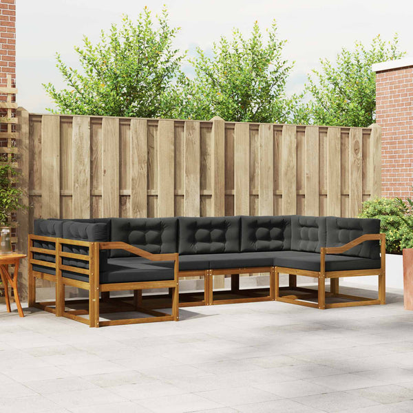 Outdoor Sofagarnitur mit Kissen, 6-teilig