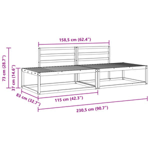 2-teiliges Outdoor-Sofa-Set aus Akazienholz