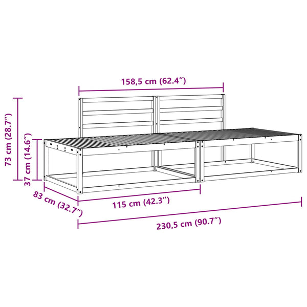 2-teiliges Outdoor-Sofa-Set aus Akazienholz